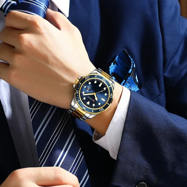 2021 CURREN New Green Water Ghost Series Brand High-end luxury Watches Automatic Watch Men All Steel Waterproof Quartz Watch 5