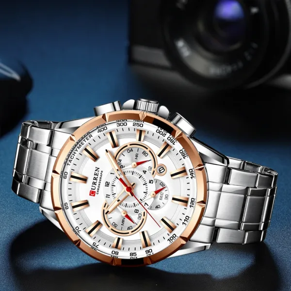 Relogio Masculino CURREN Business Men Watch Luxury Brand Stainless Steel Wrist Watch Chronograph Army Military Quartz Watches 3