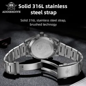 ADDIESDIVE New Watch For Men Sapphire NH35 Automatic 39mm Sunburst Dial Retro Luminous Dress WristWatch 200m Waterproof Watch 6
