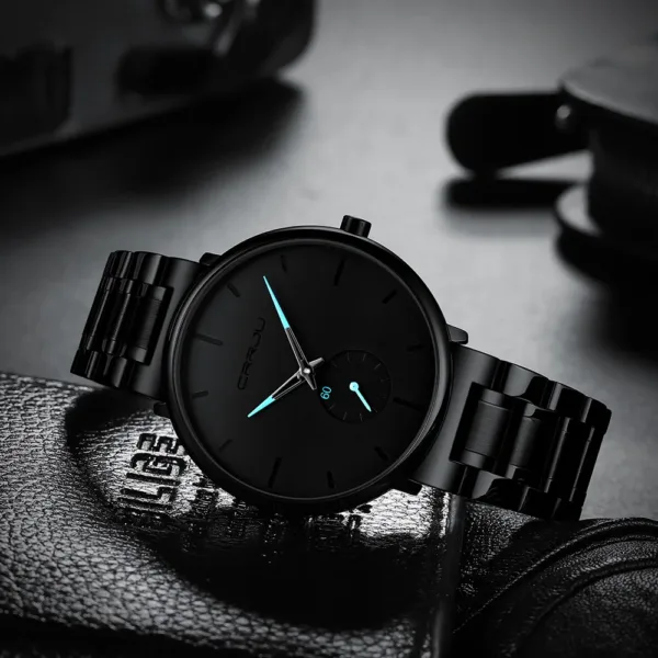 CRRJU Wristwatch For Men Military Sport Wrist Watch Gold Quartz Steel Waterproof Male Clock Watches Relogio Masculino 3