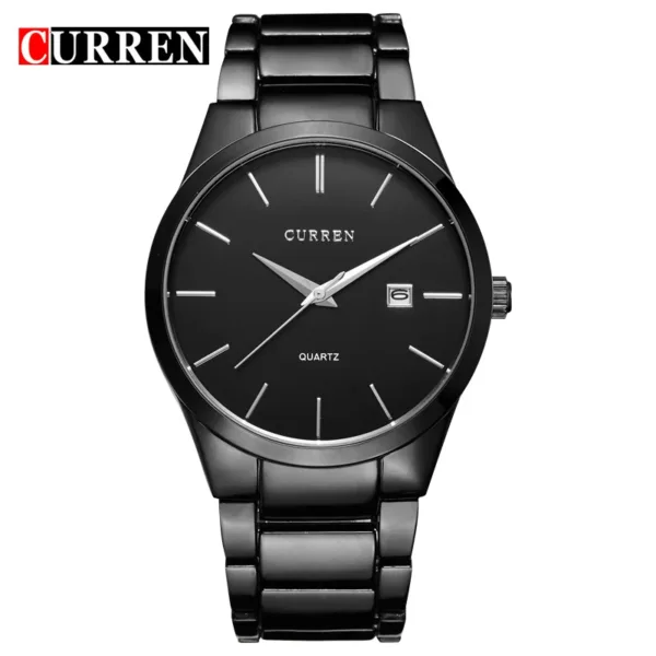 black Curren Top Brand Business Men Male Luxury Watch Casual Full steel Calendar Wristwatches quartz watches relogio masculino 3