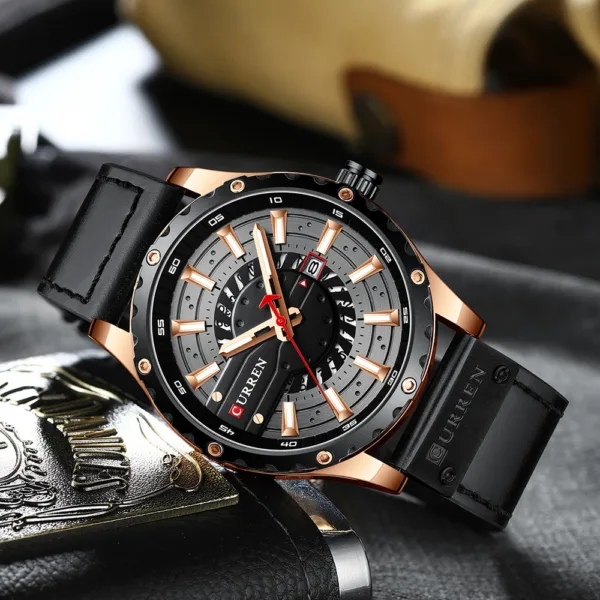 CURREN Fashion Mens Watches Waterproof Top Brand Luxury Calendar Male Watch men Leather Sport Military Wristwatch Dropship 4