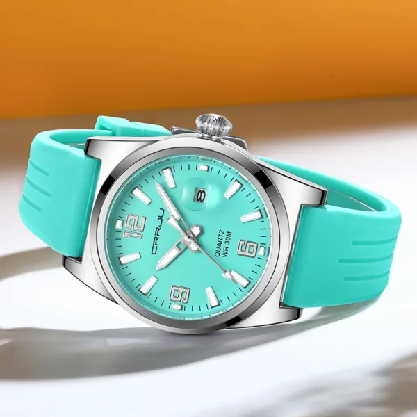 CRRJU Casual Quartz Wristwatch Fashion Waterproof Men's Watches Sport Silicone Strap Male Luminous Clock Relogio Masculino 5