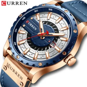 CURREN Fashion Mens Watches Waterproof Top Brand Luxury Calendar Male Watch men Leather Sport Military Wristwatch Dropship 1
