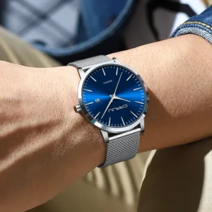 CRRJU Watch for Men, Stainless Steel 40mm with Mesh Strap Mens Watches,Classic Ultra Slim 7mm Men's Wrist Watches Automatic 6