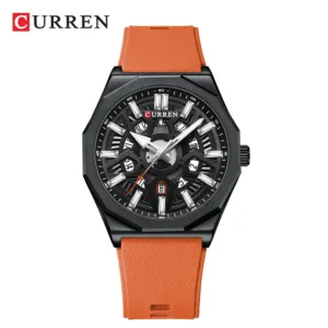 CURREN Men's Luxury Military Sports Silicone Waterproof Quartz Wrist Watch Fashion Clock Relogio Masculino 6