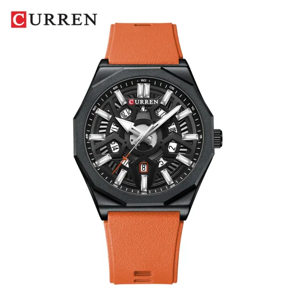 CURREN Men's Luxury Military Sports Silicone Waterproof Quartz Wrist Watch Fashion Clock Relogio Masculino 6