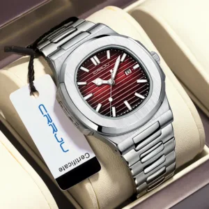 CRRJU Top Luxury Brand Man Watch Sports Waterproof Luminous Date Men Wristwatch Square Dial Quartz Men's Watches High Quality 1