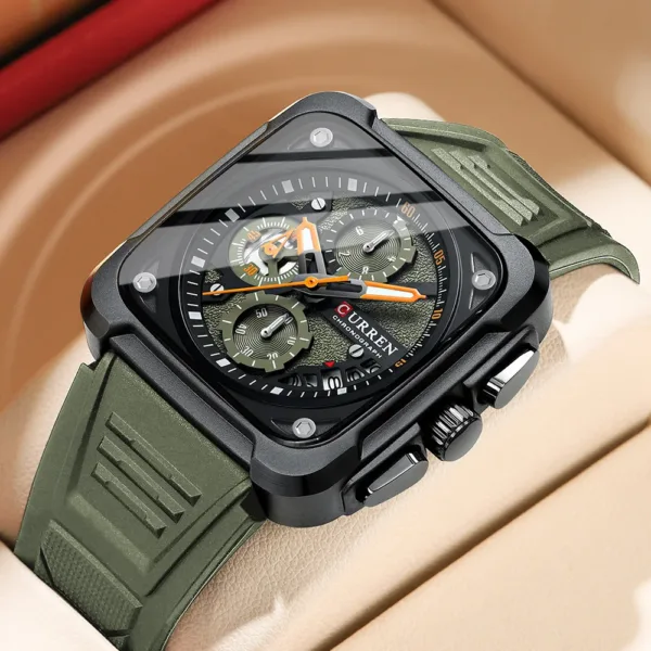 Sport Watch Silicone Strap Chronograph Men Quartz Military Watch Waterproof Wrist Watches Relogio Masculino Man Clock 4