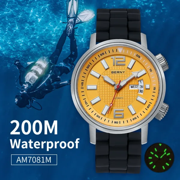 Miyota 8205 20ATM Diver Automatic Mechanical Watch Men Sport Luminous Sapphire Waterproof Wristwatch Swimming Self Winding Watch 1