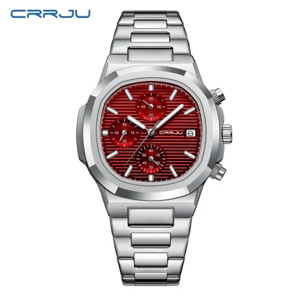 CRRJU Luxury Man Watch Business Waterproof Male Clock Luminous Date Stainless Steel Square Quartz Men Watch reloj hombre 2024 2