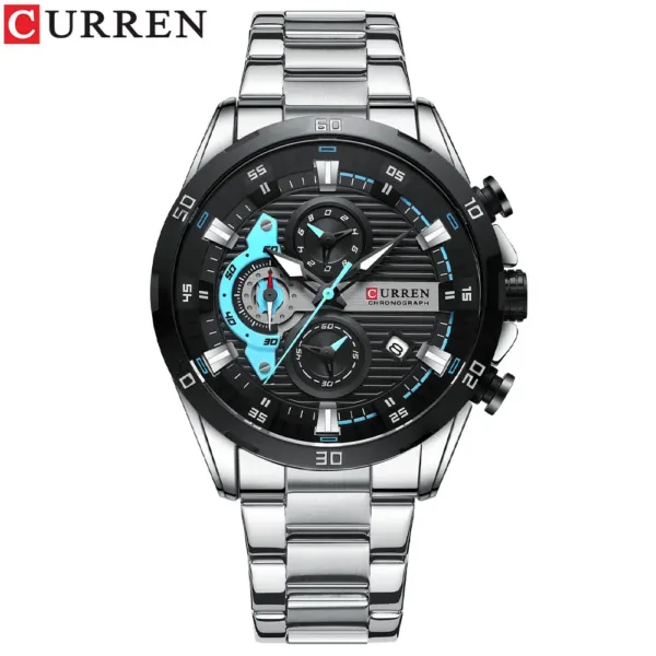 Curren Men’s Watches Top Brand Luxury Chronograph Quartz Men Watch Waterproof Sport Wrist Watch Men Stainless Steel Male Clock 2
