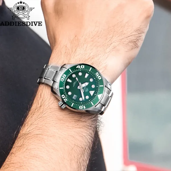 ADDIESDIVE Men’s Automatic NH35 Stainless Steel Watch – 20ATM Waterproof Sapphire 6
