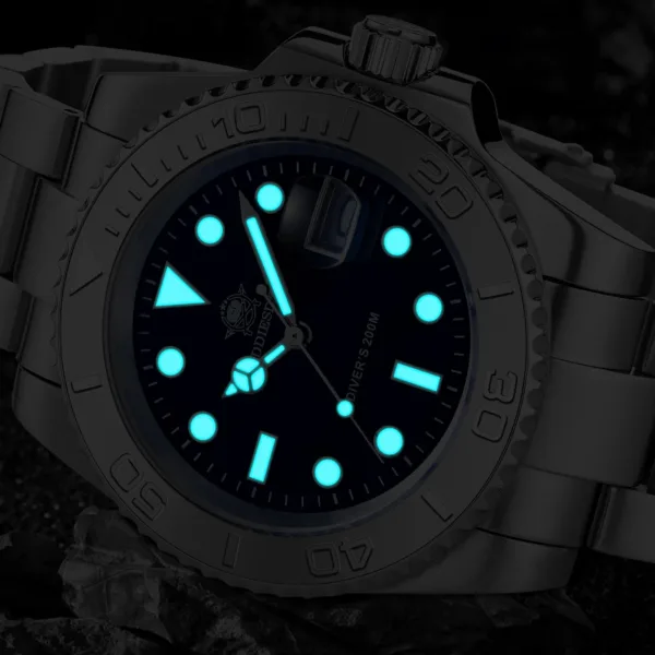 ADDIESIDVE Men's Stainless Steel Watch 200m Diver BGW9 Super Luminous Reloj Hombre European and American Business Quartz Watch 2