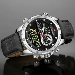 NAVIFORCE Military Watches for Men Fashion Sport Chronograph Alarm Wristwatch Waterproof Quartz Big Clock Digital Male Watch 4