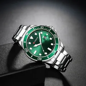 2021 CURREN New Green Water Ghost Series Brand High-end luxury Watches Automatic Watch Men All Steel Waterproof Quartz Watch 3