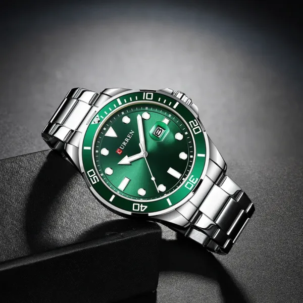 2021 CURREN New Green Water Ghost Series Brand High-end luxury Watches Automatic Watch Men All Steel Waterproof Quartz Watch 3