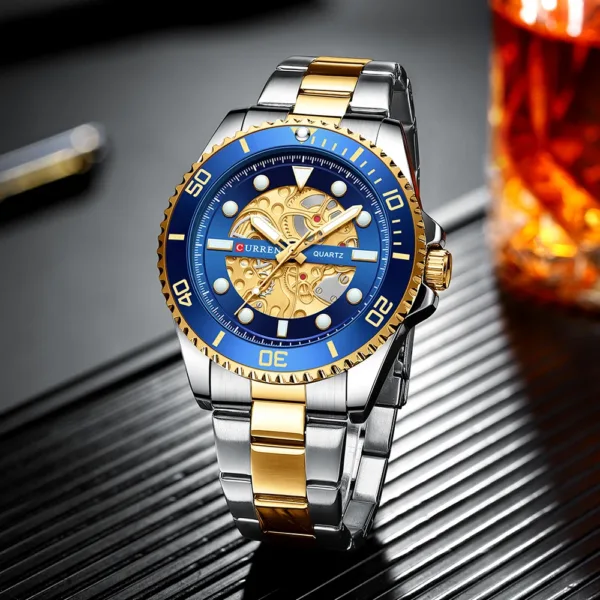 CURREN Fashion Mens Stainless Steel Watches Luxury Men Sports Quartz Wrist Watch Male Business Casual Watch relogio masculino 4