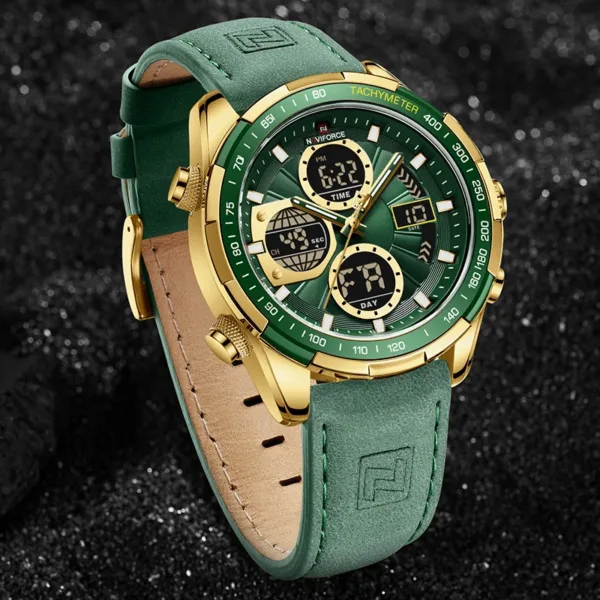 New NAVIFORCE Watches for Men Leather Mens Military Sport Waterproof Watch Quartz WristWatch Chronograph Male Clock 5