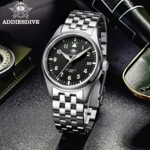 ADDIESDIVE Watches For Men Luxury Business Leisure Automatic Mechanical Men's Watch Fluorescent Waterproof NH35A 316L Stainless 1