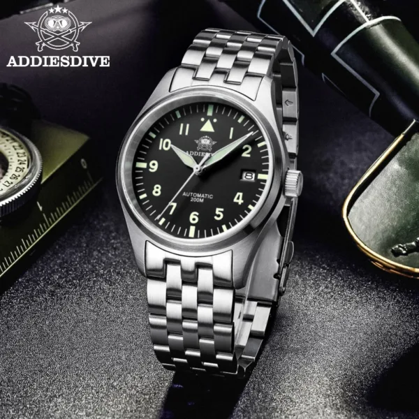 ADDIESDIVE Watches For Men Luxury Business Leisure Automatic Mechanical Men's Watch Fluorescent Waterproof NH35A 316L Stainless 1