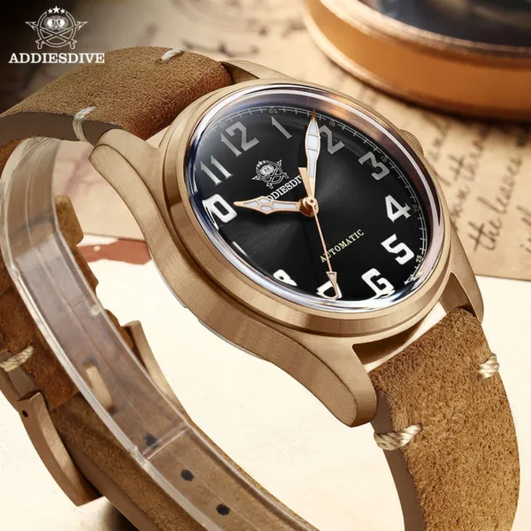 ADDIESDIVE 39mm Vintage Bronze Diver Watch – Automatic, 200 m Waterproof 1