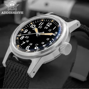 ADDIESDIVE 36mm Men's Automatic Watch NH35A Movement Bubble Mirror Glass Men's Analog Mechanical Watches with Nylon Strap AD2088 3