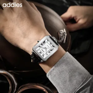 Addies Mens Quartz Watches Business Dress Waterproof Wristwatch Men Luxury Stainless steel Breathable Leather Reloj Hombre 6