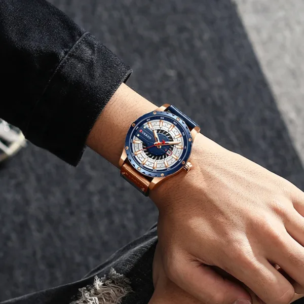 CURREN Fashion Mens Watches Waterproof Top Brand Luxury Calendar Male Watch men Leather Sport Military Wristwatch Dropship 3
