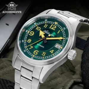 ADDIESDIVE New Watch For Men Sapphire NH35 Automatic 39mm Sunburst Dial Retro Luminous Dress WristWatch 200m Waterproof Watch 2