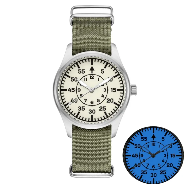 40mm Beat Quartz vh31 Men Watches Sapphire Crystal Clock waterproof 5Bar 316L Stainless Steel vintage Pilot Men watch 3