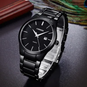 black Curren Top Brand Business Men Male Luxury Watch Casual Full steel Calendar Wristwatches quartz watches relogio masculino 1