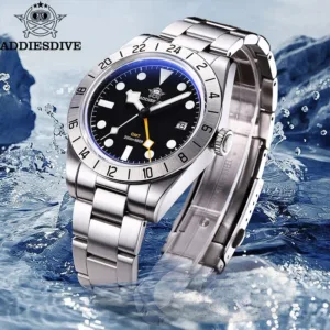 ADDIESDIVE Top Brand 39mm Quartz GMT Watches 20Bar Waterproof Luminous Bubble Mirror Sport Glass Watch for Men Relogio Masculino 2