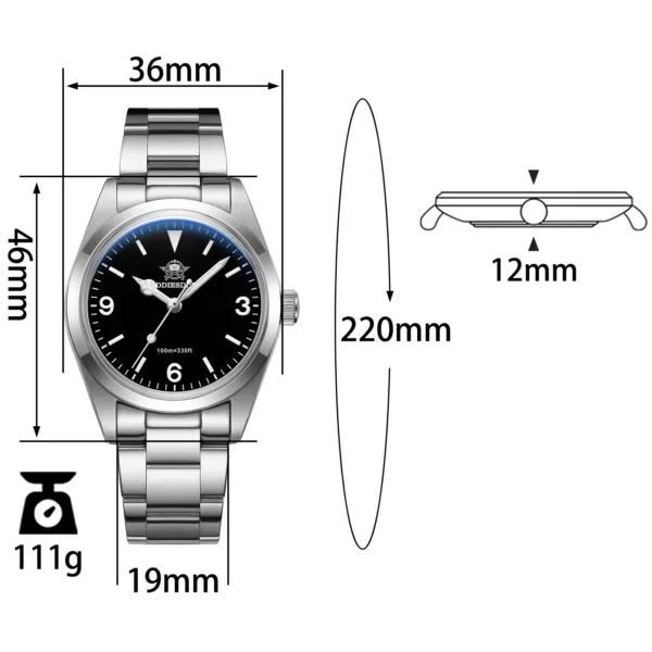 ADDIESDIVE Men’s Luxury Stainless Steel Quartz Watch – Sapphire Glass & 100m Waterproof 6