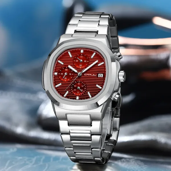 CRRJU Luxury Man Watch Business Waterproof Male Clock Luminous Date Stainless Steel Square Quartz Men Watch reloj hombre 2024 5