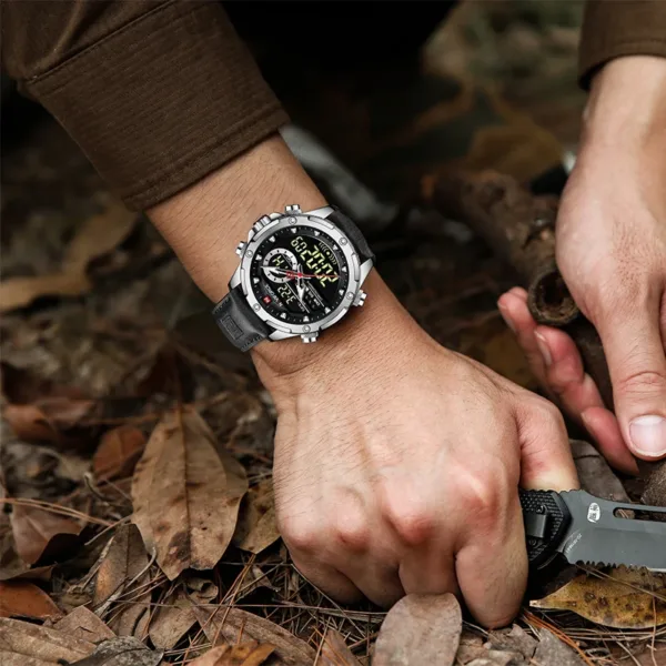 NAVIFORCE Military Watches for Men Fashion Sport Chronograph Alarm Wristwatch Waterproof Quartz Big Clock Digital Male Watch 5