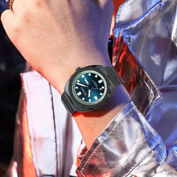 CURREN NEW Luxury Watch Business Waterproof Male Clock Luminous Date Stainless Steel Square Quartz Men Watch reloj hombre 4
