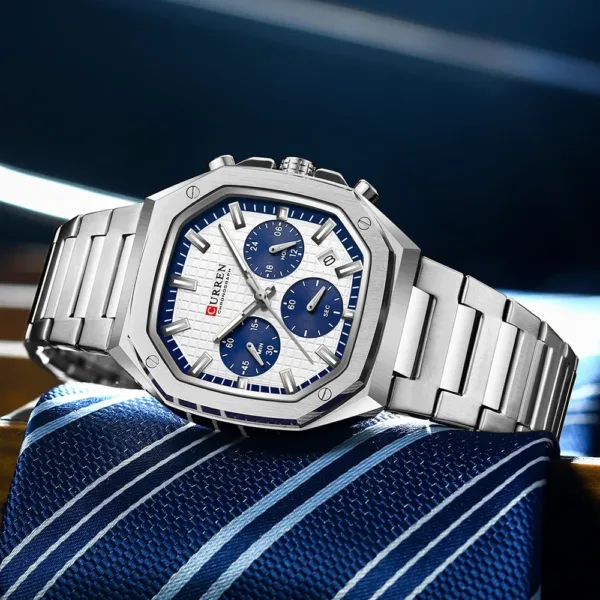 CURREN Men Watch Top Brand Luxury Sports Quartz Mens Watches Full Steel Waterproof Chronograph Wristwatch Men Relogio Masculino 5