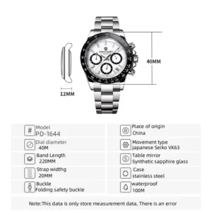 PAGANI DESIGN 2024 New Men's Watches Quartz Business Watch Mens Watches Top Brand Luxury Watch Men Chronograph VK63 Reloj Hombre 6