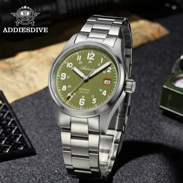 ADDIESDIVE NEW Men's Watch Sapphire Crystal 20Bar Waterproof Super Luminous Stainless Steel AD2070 Automatic Mechanical Watches 3