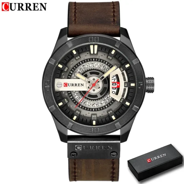 Luxury Watch Brand CURREN Men Military Sports Watches Men's Quartz Date Clock Man Casual Leather Wrist Watch Relogio Masculino 6