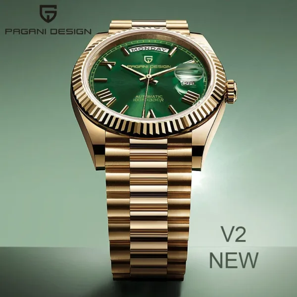 PAGANI DESIGN DD36 Gold Green V2 Men's Mechanical Watches Luxury Automatic Watch For Men 2024 New AR Sapphire glass Wrist watch 1