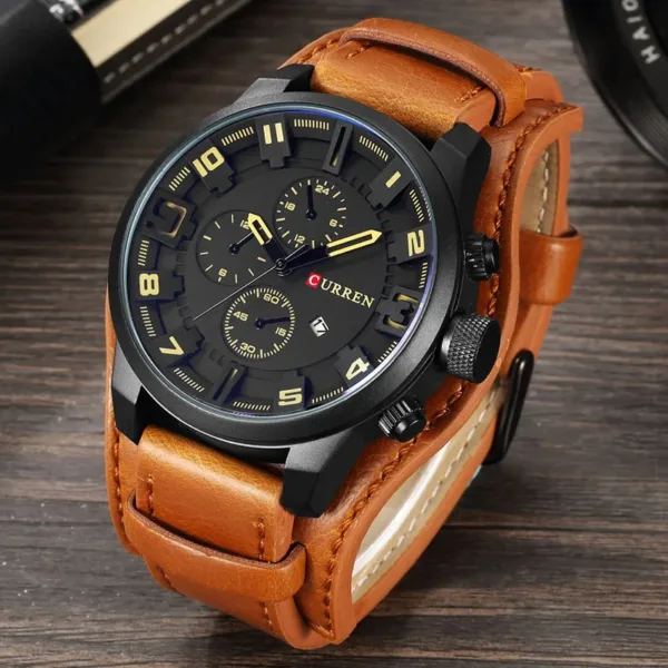 New Watches CURREN Luxury Brand Men Watch Leather Strap Fashion Quartz-Watch Casual Sports Wristwatch Date Clock Relojes 8225 5