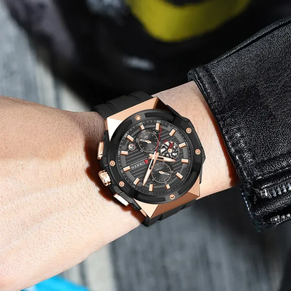 CURREN Top Brand Big Dial Chronograph Quartz Watch Men Sports Watches Military Male Wrist Watch Clock relogio masculino 6