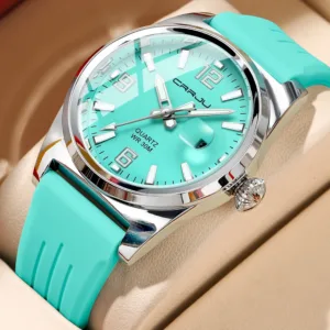 CRRJU Casual Quartz Wristwatch Fashion Waterproof Men's Watches Sport Silicone Strap Male Luminous Clock Relogio Masculino 1