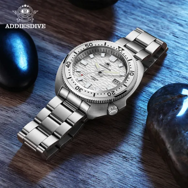 ADDIESDIVE Automatic Mechanical Watch Man Silver Premium Business Casual Waterproof Watch NH35A 316L Stainless Steel Men's Watch 4