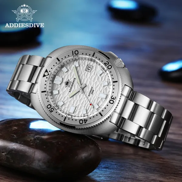 ADDIESDIVE Automatic Mechanical Watch Man Silver Premium Business Casual Waterproof Watch NH35A 316L Stainless Steel Men's Watch 2
