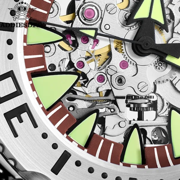 ADDIESDIVE Skeleton Automatic Diver Watch – Sapphire & BGW9 Luminous, 200m 6