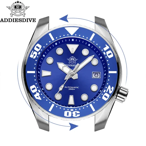 ADDIESDIVE Men’s Automatic NH35 Stainless Steel Watch – 20ATM Waterproof Sapphire 5