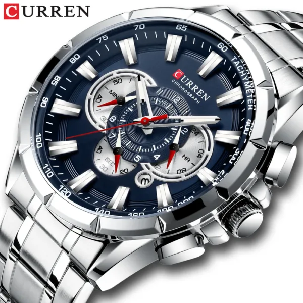 Relogio Masculino CURREN Business Men Watch Luxury Brand Stainless Steel Wrist Watch Chronograph Army Military Quartz Watches 1